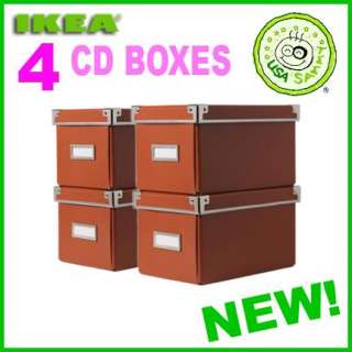 ORANGE IKEA STORAGE CD BOXES LID Container Cases box  