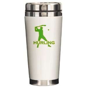 Hurling Sports Ceramic Travel Mug by   Kitchen 