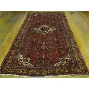  411 x 103 Red Persian Hand Knotted Wool Hossainabad Rug 