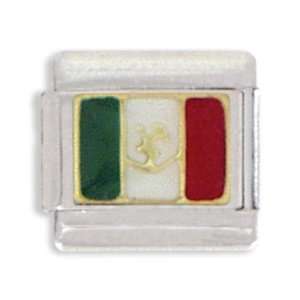  Clearly Charming Mexican Flag Italian Charm: Jewelry