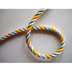  Narrow Light Blue and Gold Cording 3/16 Inch By The Yard 