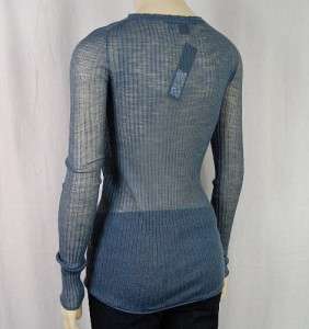 Marc Jacobs Long Sleeve Fitted Wool Sweater Blue XS  
