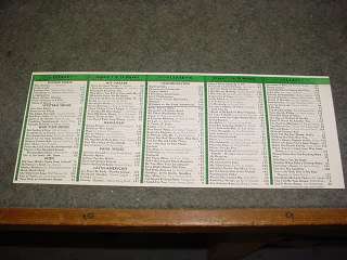 Shyvers Multiphone music song sheet for 5 cent selections   green 