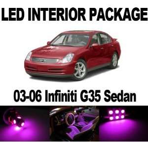 Infiniti G35 Sedan 2003 2006 PINK 9 x SMD LED Interior Bulb Package 