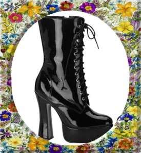 Chunky Lace Up Platform Goth Boots/JANTE Shoes 12  
