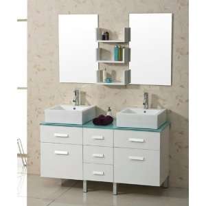 Virtu USA UM 3063W 56 Maybell   White   Double Sink Bathroom Vanity