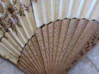 CHINESE ANTIQUE 19TH CENTU HAND PAINTED&CARVED FAN&CASE  