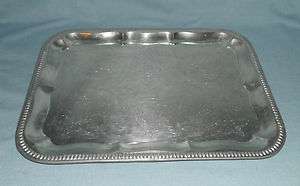   Engraved Chrome Serving Tray Made In West Germany Rectangular  