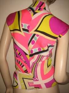   Firenze Womens Multi Color Sleeveless Shirt US size 8 Italy 42  