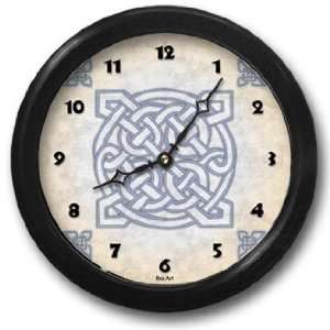  Celtic Interlace   Slate Blue Round Acrylic Wall Clock 