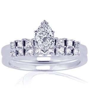 Ct Marquise Cut Diamond Engagement Wedding Rings Set SI1 EGL CUT 