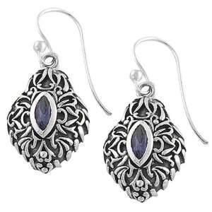  Iolite 925 Sterling Silver Ethnic Dangle Earrings: Jewelry