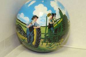 John Deere lunch time Hand Painted Ornament  