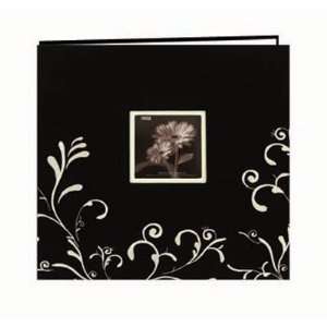 Black & White Embroidered Scroll Frame 12x12 Scrapbook Album MB 10CESB
