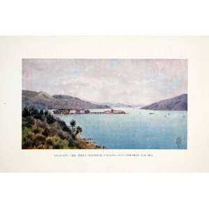  1925 Color Print Vigo Galicia Spain Bay Harbor Atlantic 