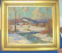 Randolph Coats winter painting oil/board 1891 1957 ind.  