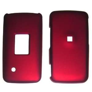Huawei M328 Red Rubberized Crystal Case   Includes TWO Bonus Charm 