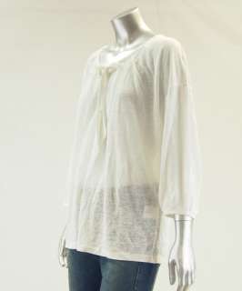 Joie NEW Womens Ivory Tunic 3/4 Sleeve Shirt Top M  