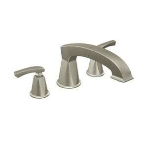   Divine Brushed Nickel Two Handle Low Arc Roman Tub F