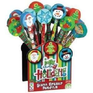 Jolly Holiday Pencil w/ Giant Eraser Case Pack 144