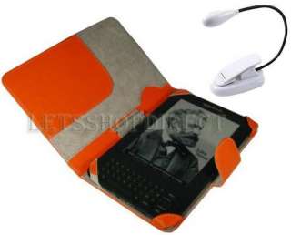 FOR  KINDLE 3 3G WIFI ORANGE LEATHER CASE COVER SLEEVE BAG+DUAL 