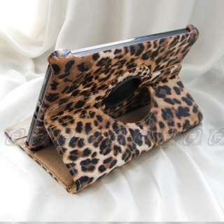 Leopard  Kindle Fire 360° Rotating PU Leather Case Cover w 