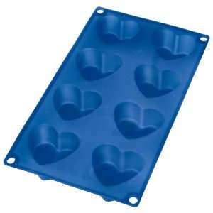 Lekue Silicone 8 Cup Heart Shaped Muffin Pan:  Kitchen 