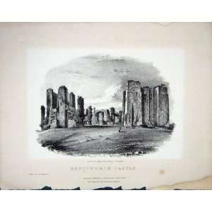    1850 Brandard Engraving Kenilworth Castle Ruins