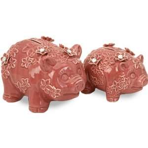  Kerby Jeweled Pigs   Set of 2