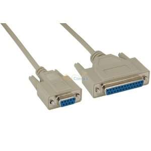  10ft DB9 Female to DB25 Female Null Modem Cable