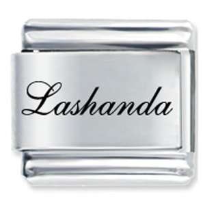   Script Font Name Lashanda Gift Laser Italian Charm: Pugster: Jewelry