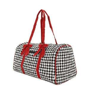  Quilted Houndtooth Large Duffle Bag Red: Everything Else