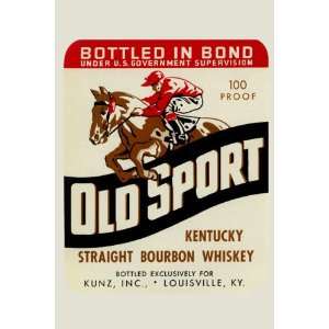 Old Sport Kentucky Straight Bourbon Whiskey 20X30 Poster Paper:  