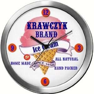  KRAWCZYK 14 Inch Ice Cream Metal Clock Quartz Movement 