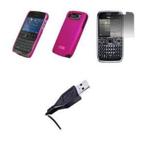  EMPIRE   Nokia E72   Premium Hot Pink Rubberized Snap On 