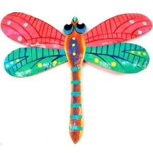  Pink Metal Dragonfly   11 Inches   Haiti