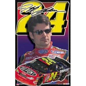  Jeff Gordon (With Car) Gold Wood Mounted Sports Poster 