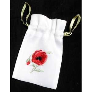 Gift Bag in a Poppy Design. Beautifully embroidered Gift Bags, ideal 