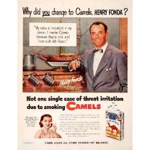  1951 Ad Camel Cigarettes RJ Reynolds Tobacco Henry Fonda 