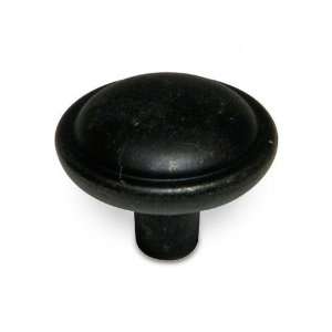  Village expression   1 1/8 diameter knob with edge in matte black 