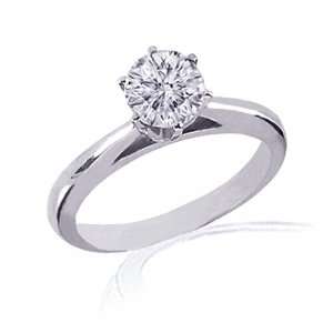  1 Ct Round Diamond Solitaire Classic Tapered Cathedral Set 