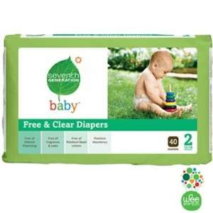   Seventh Generation Baby Diapers Stage 2 12 18lbs 40ct (4 packs) Baby