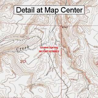 Topographic Quadrangle Map   Gravel Spring, Wyoming (Folded/Waterproof 