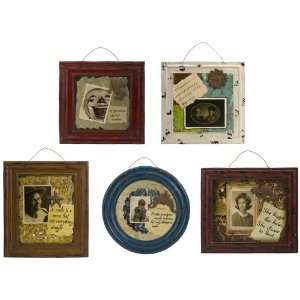  5 Piece Set of Decorative Vintage Style Framed Wall Signs 