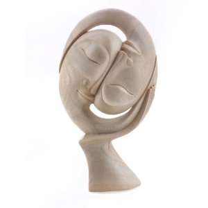   Yin Yang Wood Mask~Contemporary Art~Abstract Carving: Home & Kitchen