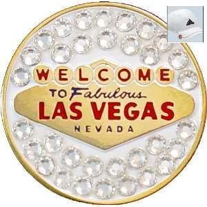   Crystal Golf Ball Marker & Hat Clip   Las Vegas Sign: Sports