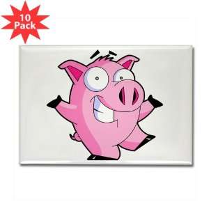  Rectangle Magnet (10 Pack) Pig Cartoon 
