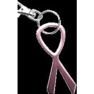 Pink ribbon carabineer key chain