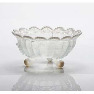  Glass Footed Klondyke Pattern Centerpiece Fruit Bowl