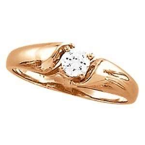  14K Rose Gold Diamond Solitaire Engagement Ring   0.25 Ct 